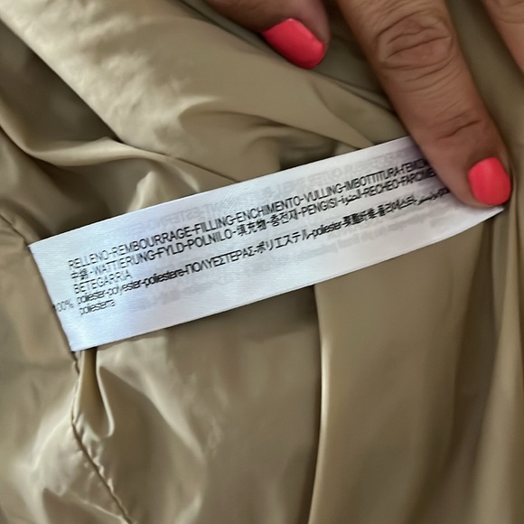 Zara quilted water repellent oversized jacket Overshirt Beige Sz XS 4341/739 - Picture 6 of 16